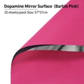 Two-tone mirror finish flower wrapping paper in hot pink and silver, 20 sheets pack - Dopamine Mirror (Hot Pink)
