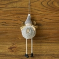 Christmas plush angel ornament with grey knit hat, fluffy body and long rope legs - Type B Grey Velvet