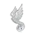 925 sterling silver music note and wings pendant charm set with sparkling cubic zirconia - Musical Note with Wings Style (BSC812)