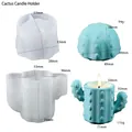 Silicone cactus mold set showing dimensions and weight for candle and resin craft making - Cactus Candle Cup Mold