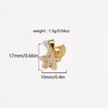Détail du pendentif étoile de mer et coquillage, dimensions 17mm x 10mm, poids 1,3g - Étoile de Mer et Coquille en Zircone Doré (Style 24)