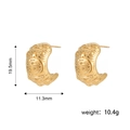 Vintage gold earrings with embossed texture, measuring 19.5mm by 11.3mm and weighing 10.4g - Vintage Embossed Style (STE24115-GO)