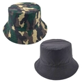 Chapeau bob réversible camouflage et noir pour protection solaire en plein air - Vert Camouflage