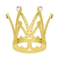 Exquisite gold mini alloy crown featuring sparkling rhinestones and embossed dot texture - 6-Diamond Finger Small Gold 01