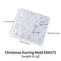 Christmas silicone earring mold with snowman and tree shapes for resin jewelry making - Christmas Earring Mold ED#272