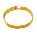 Collier ras du cou en maille acier inoxydable doré 18K avec fermoir mousqueton réglable - Collier 16mm / Or