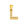 Golden letter L pendant necklace with sparkling white zircons for women fashion - Letter L Pendant
