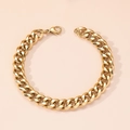 Klassisches goldenes Panzerarmband für Herren aus Edelstahl mit sicherem Karabiner - Gold