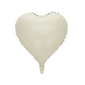 Single heart-shaped beige aluminum foil balloon with a smooth metallic glossy finish - 18 Inch Heart Shape / Cream White