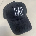 Vintage washed black baseball cap featuring 3D white DAD embroidery on the front - M (56-58cm) / Black (Dad)