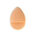Thickened orange teardrop facial sponge with porous texture on white background - Light Orange