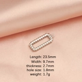 Silver rectangular twisted texture titanium steel pendant on pink satin cloth - Steel Twist Square Pendant