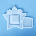 Doorschijnende ster siliconen mal voor DIY hars frames en handgemaakte zeep - Ster Fotolijst Ornament Siliconen Mal / Halfdoorzichtig Wit