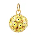 Goldener Evil Eye Kugelanhänger mit gelben Emaille-Details für die Schmuckherstellung - M93 Gelb Kugelhänger / Gelb