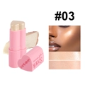 Cremiger champagnergoldener Highlighter-Stick in rosa Herzform mit Makrotextur und Make-up-Look - 03# Schimmer Champagner