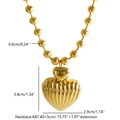 Dettagli della collana dorata con doppio pendente a cuore e misure del prodotto in foto - Collana / Oro