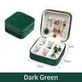 Dark green velvet jewelry box 10x10x5cm with zipper closure and necklace hooks - Dark Green (Velvet) / Dark Green