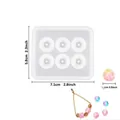 Small silicone sphere bead mold for DIY jewelry with six cavities and finished bead samples - 6-Cavity Sphere with Hole (12mm)