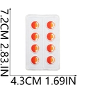 Detail of embroidered medical pill patch showing red circles with precise dimensions - No.23 Pill Blister Pack