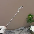 Silberne Haarnadel mit Mondstein-Akzenten und flüssiger Metalltextur für Damen - Unregelmäßiger Sternenhimmel
