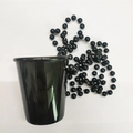 Glossy black party shot glass with matching beaded necklace for bridal showers - Black (Solid)