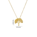 Collana albero della vita oro con zirconi bianchi e misure 23,3 mm per 26,5 mm - Albero della Vita Strass Bianco (A1794)