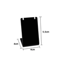 L-shaped black acrylic earring display stand with slots measuring 5.5cm height - Small / Black
