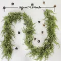 Ghirlanda di cedro artificiale di 180 cm per decorazioni natalizie di scale e tavoli verdi - Ghirlanda di Cipresso Realistica da 1.8M (142 Teste)