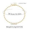 Detailed view of gold heart link chain with white crystals and adjustable lobster clasp - KN0173/Heart Zircon Link Chain
