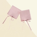 Pink microfiber jewelry pouch with drawstring tie for rings and necklaces - Ribbon Style / 7*7cm / Light Pink