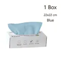 Blue microfiber cleaning cloth in a pop-up box dispenser for kitchen use - 20 Pcs/Box (22*22cm) / Blue