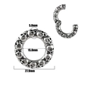 Silver vintage skull earring with dimensions 15.8mm inner diameter and 5.8mm width - Style 4 / Silver Skeleton