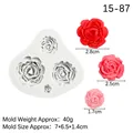 Molde de silicona rosa 3D con 4 cavidades para decoración de pasteles y arte de resina - Estilo Rosa Tricolor (15-87 Gris)