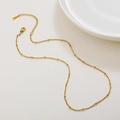 Polished gold satellite chain necklace with delicate beads and lobster clasp closure - Satellite Curb Chain / Gold