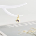 Macro shot of an eight-pointed star pendant with gold plating and purple zircon stone - Gold with Purple Zirconia