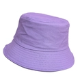 Classic purple cotton fisherman bucket hat with flat top and reinforced stitching - Light Purple