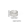 Adjustable silver fish-tail hollow titanium steel ring with size and weight metrics - TYR0403 / Silver Hollow Fan