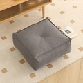 Square grey tatami floor cushion in thick linen fabric for comfortable home or office seating - Fine Linen / Square / EPS 40x40x15cm / Dark Gray