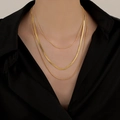 Three-layer gold titanium steel snake chain necklace for women on minimalist collarbone - Triple Layer Gold