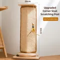 Tiragraffi verticale in sisal con gioco a binario in legno e piuma appesa per gatti - Versione Migliorata (Con Sfera a Binario e Piuma) / 26x60cm