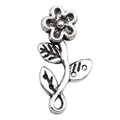 Pendentif ajouré en alliage argenté fleur et feuille pour bijoux DIY - 1 Pièce Fleur 10x20mm
