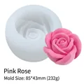 Pink rose silicone mold for DIY candles and soaps, size 85x43mm, weight 232g - Pink Rose