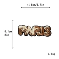 Écusson Paris en paillettes dorées et broderie, taille 14,5 cm pour personnaliser habits - PARIS (Or Champagne)