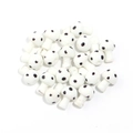 Polka dot pattern white mushroom glass beads for DIY jewelry and craft making - White with Black Dots