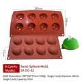 Terracotta 8-cavity semi-sphere silicone mold for chocolate mousse and baking cake - 8 Cavity Semi-Sphere