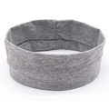 Elastic gray yoga headband for sports and fitness made of soft breathable knitted fabric - Silver Gray