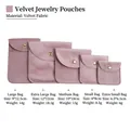 Pink velvet jewelry pouches with gold snap buttons in five different size options - Snap Velvet Jewelry Pouch / 8*8cm / Pink