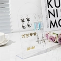 L-shaped transparent acrylic jewelry organizer stand with 126 holes for earrings - Clear