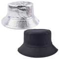 Set cappello da pescatore reversibile con argento riflettente e finitura nera opaca classica - Taglia unica / Argento
