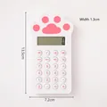 Cute white cat paw calculator with pink paw pads and desktop office dimensions - White/Pink